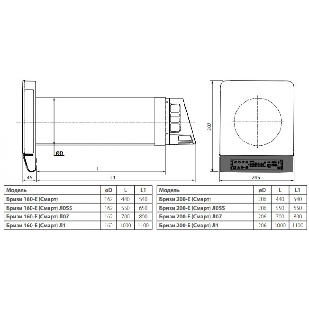 Приточно-вытяжная установка Vents Breezy 200-E Л055