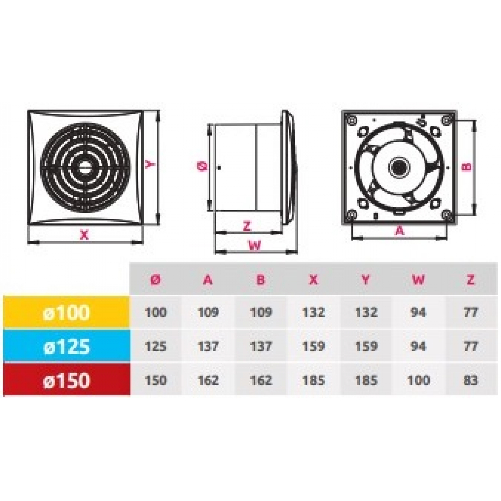 Вытяжной вентилятор настенный Awenta Silence WZ150