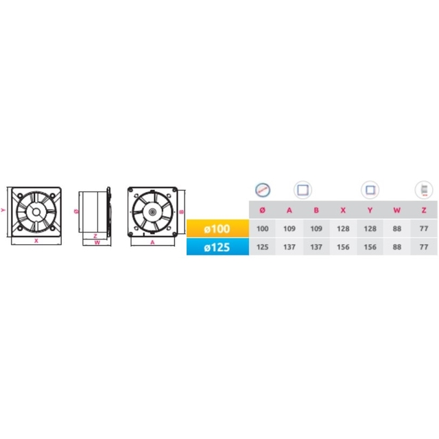 Вытяжной вентилятор настенный Awenta System+ Silent KWS100CZ