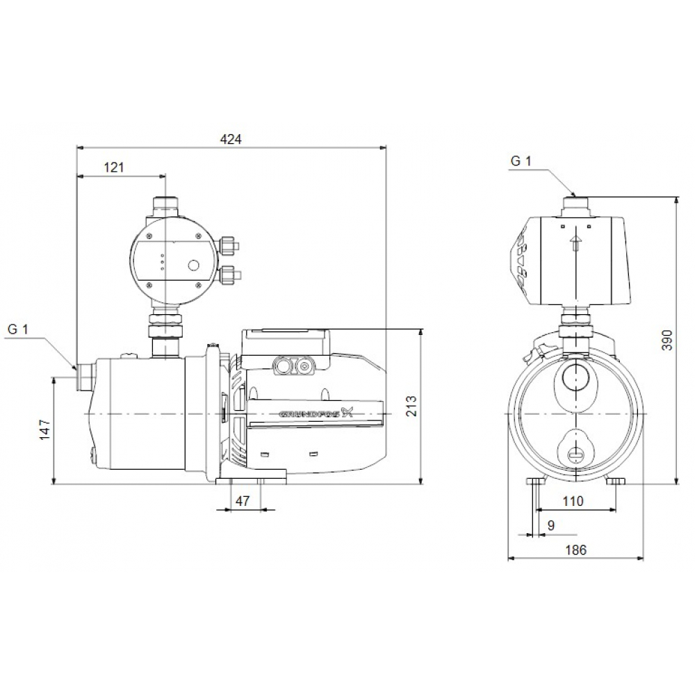 Насос повышения давления Grundfos JP 4-54 PM1 (99515137)