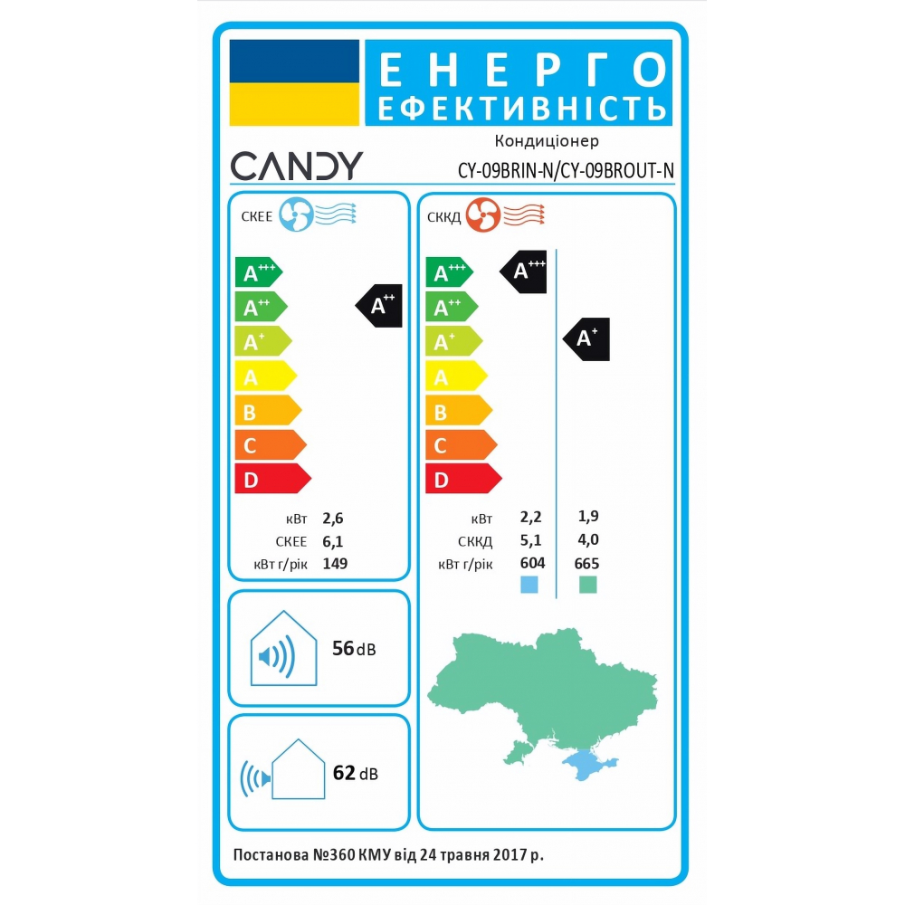 Кондиционер настенный Candy  CY-09BRIN-N/CY-09BROUT-N Brezza