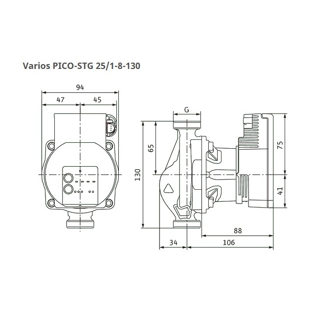 Циркуляционный насос Wilo VARIOS PICO-STG 25/1-8-130 (4232744)