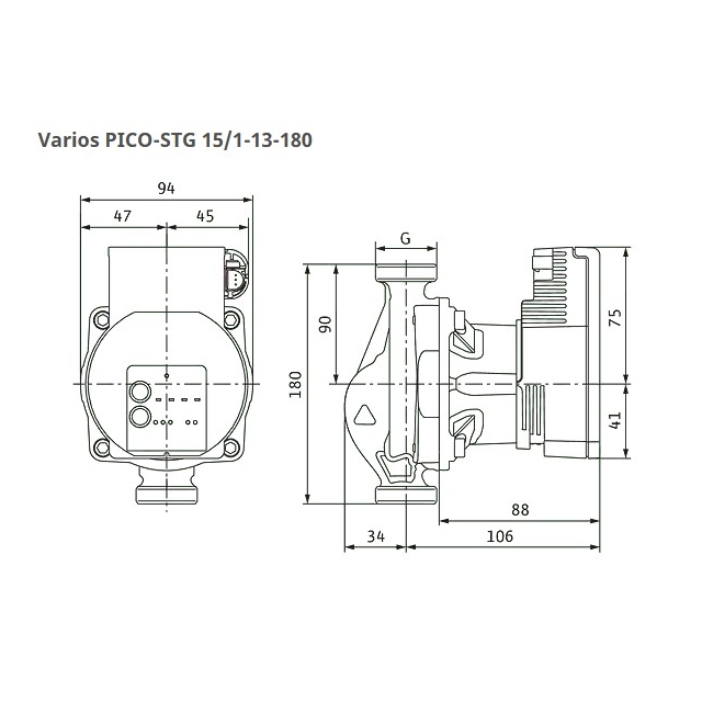 Циркуляционный насос Wilo VARIOS PICO-STG 15/1-13-180 (4232747)