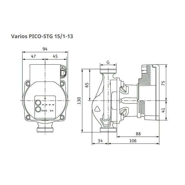 Циркуляційний насос Wilo VARIOS PICO-STG 15/1-13 (4232746)