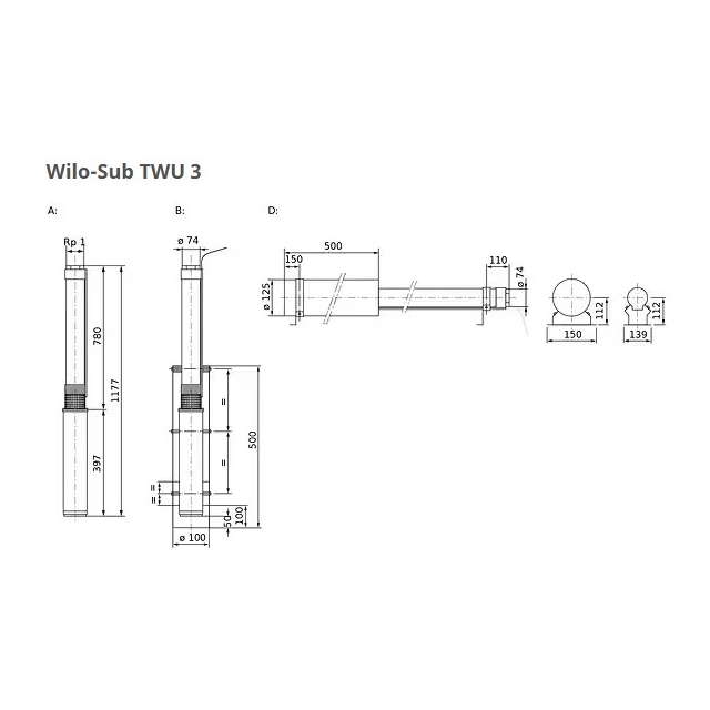 Скваженный насос Wilo TWU3-0123 1~ (П6) (4090890)