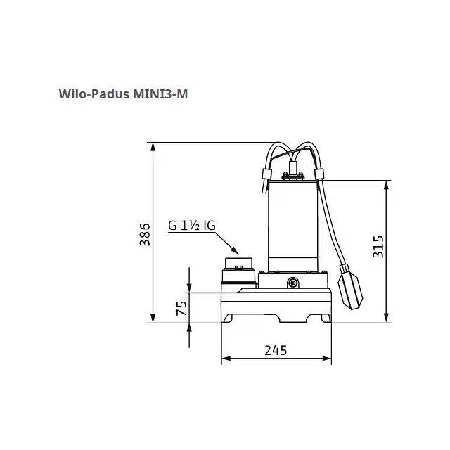 Дренажно-фекальний насос Wilo Padus MINI3-M04.12/M06-523/A-10M (3118612)