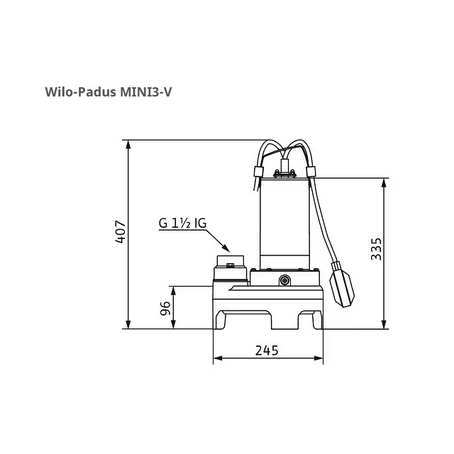 Дренажно-фекальный насос Wilo Padus MINI3-V04.08/M05-523/A-10M (3118625)