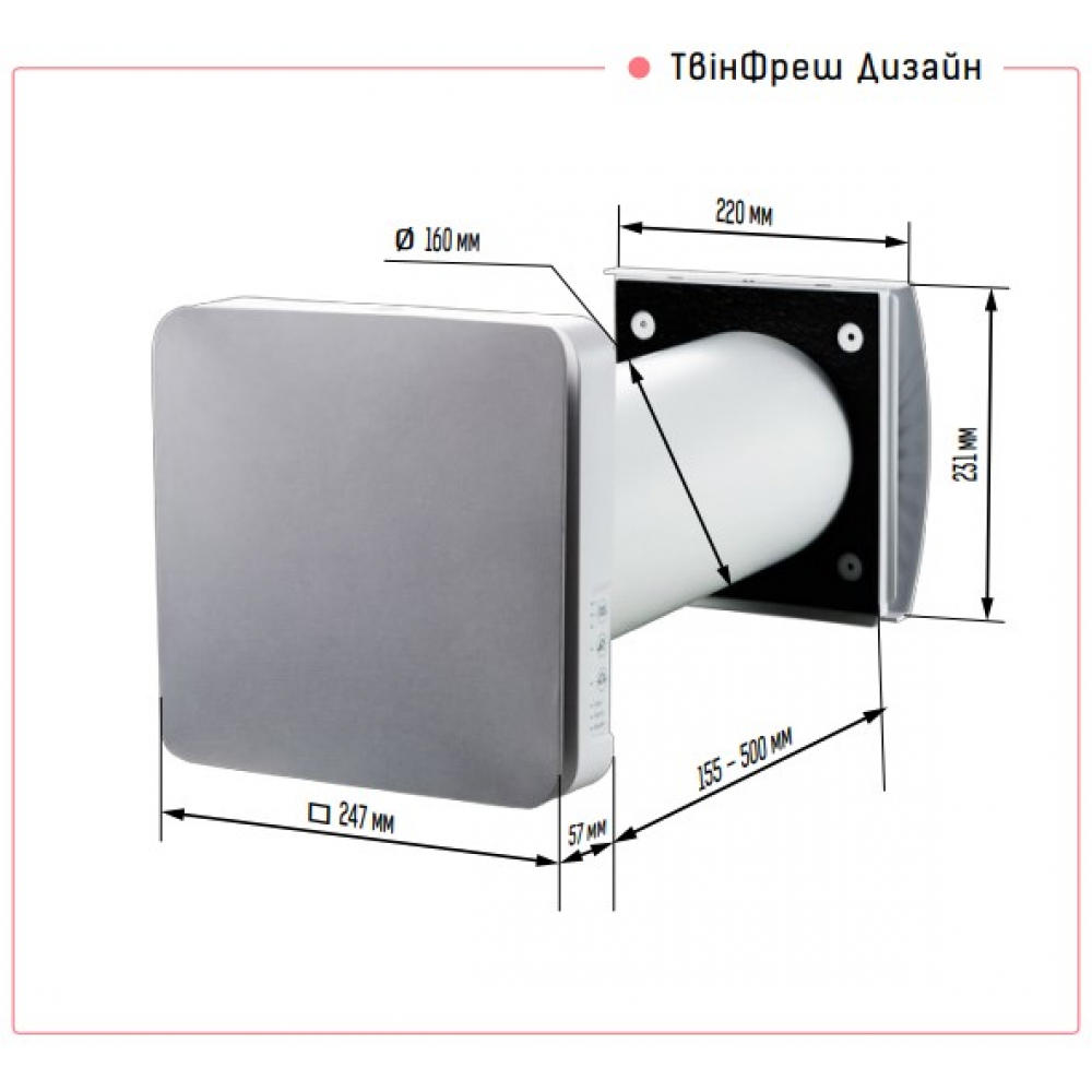 Рекуператор бытовой Vents Твинфреш Дизайн
