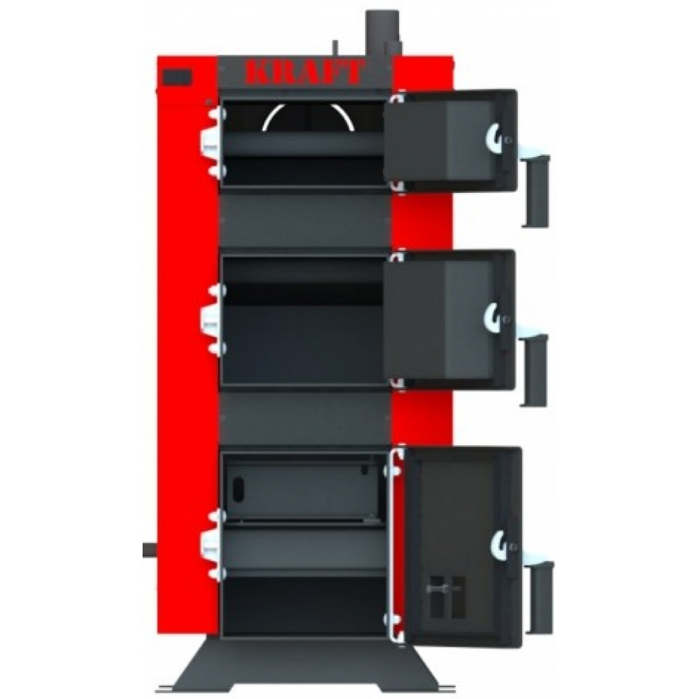 Котел твердотопливный длительного горения Kraft серия S new, 12 с ручным управлением