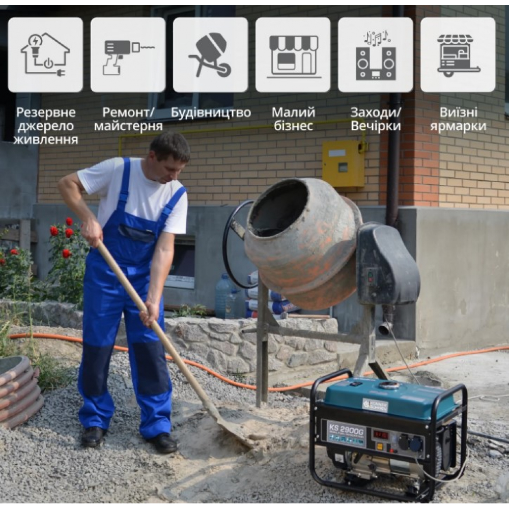 Комбинированный генератор Генератор газобензиновый Könner&Söhnen KS 2900G + Портативная электростанция Könner&Söhnen KS 500PS