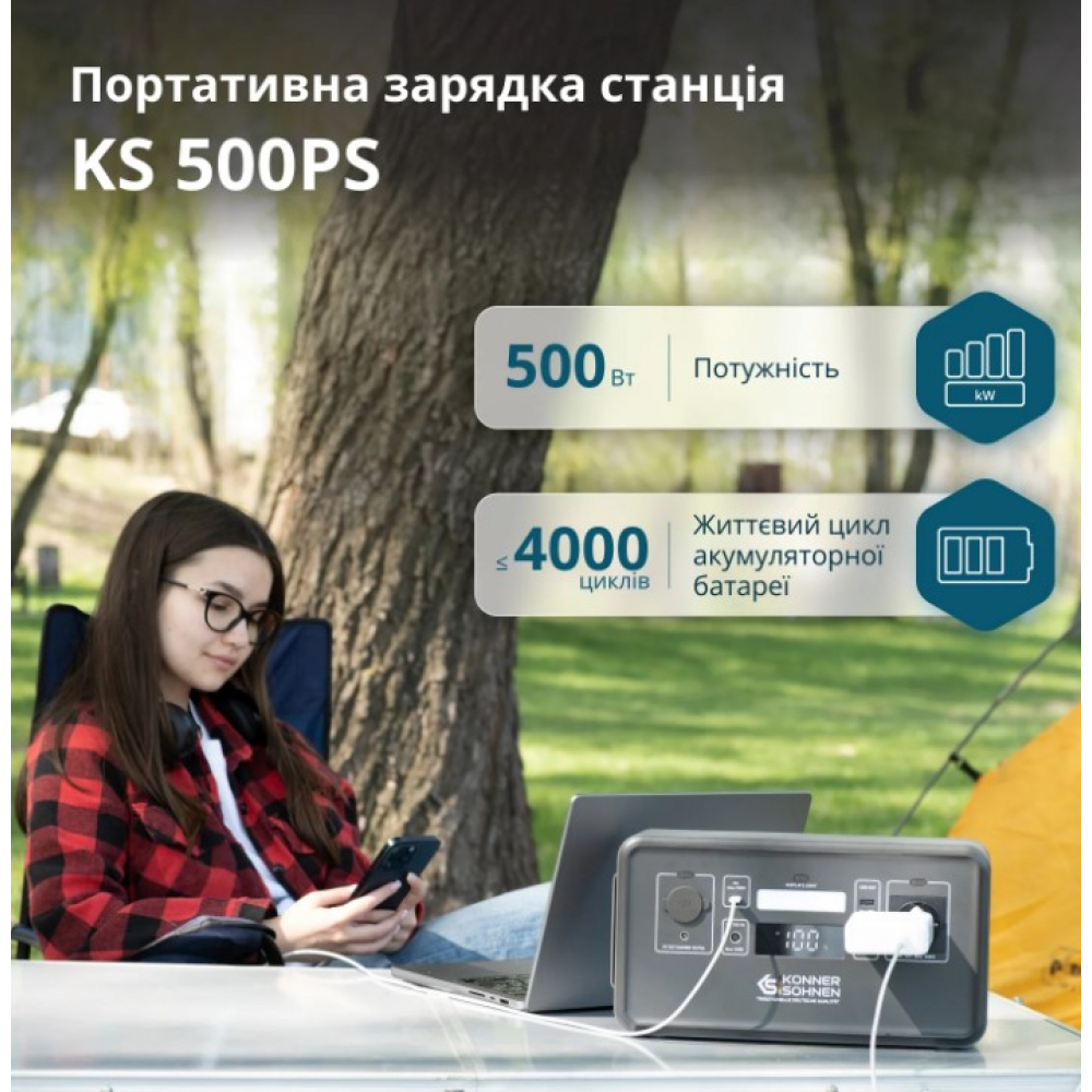 Комбинированный генератор Генератор газобензиновый Könner&Söhnen KS 2900G + Портативная электростанция Könner&Söhnen KS 500PS