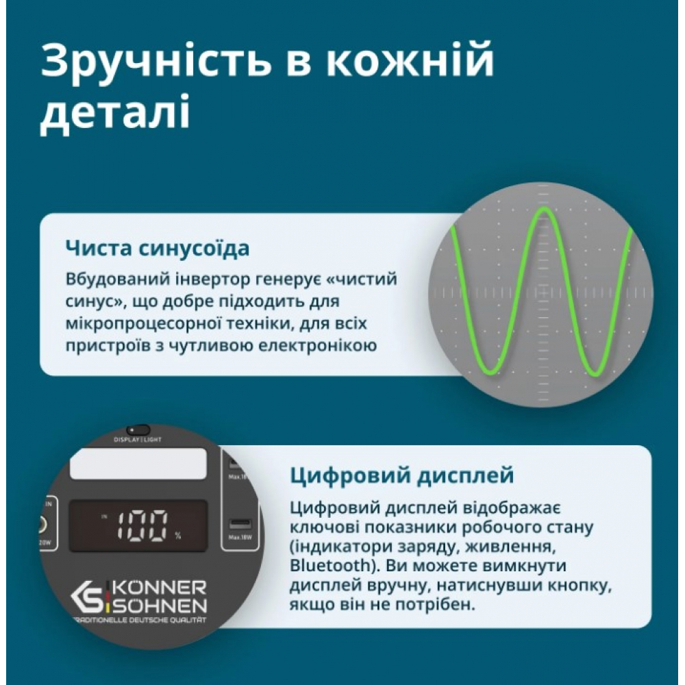 Комбинированный генератор Генератор газобензиновый Könner&Söhnen KS 2900G + Портативная электростанция Könner&Söhnen KS 500PS