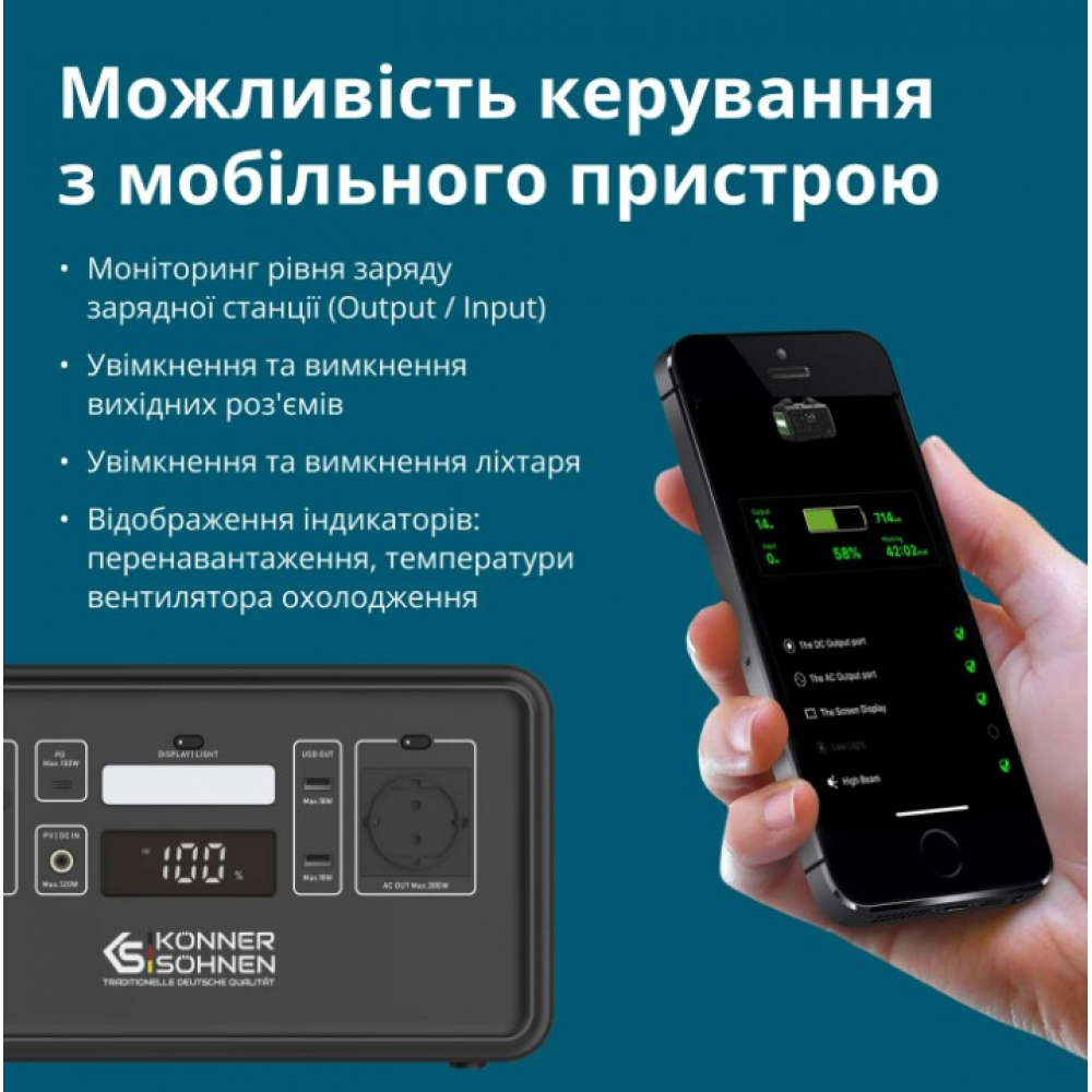 Комбинированный генератор Генератор газобензиновый Könner&Söhnen KS 2900G + Портативная электростанция Könner&Söhnen KS 500PS