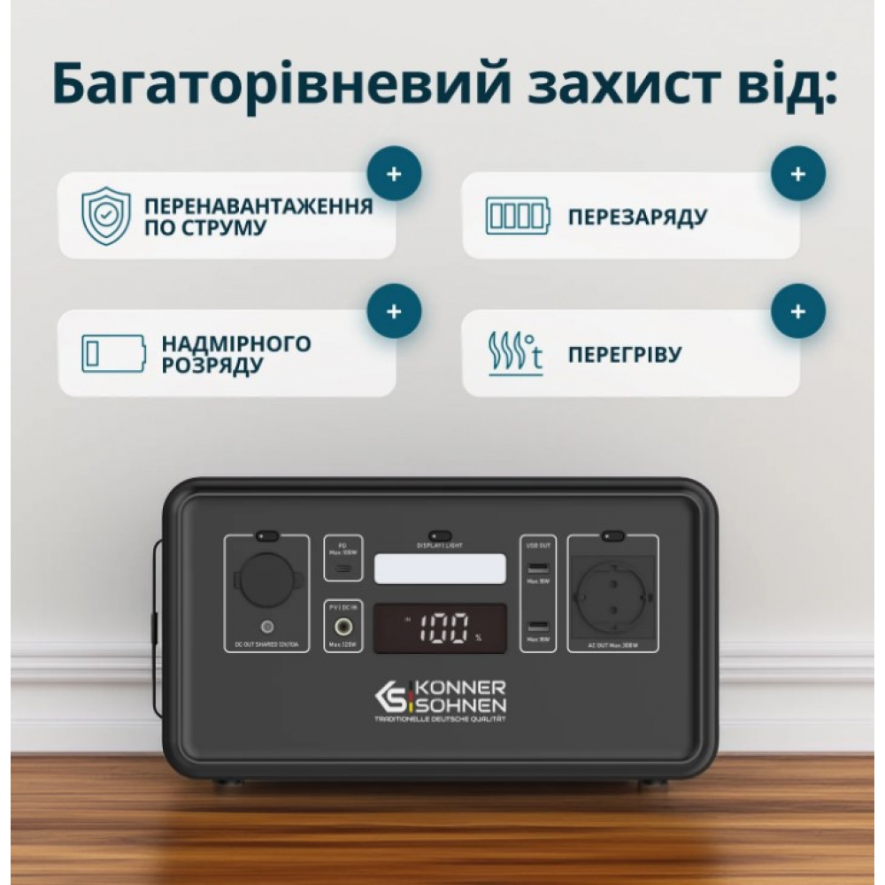 Комбинированный генератор Генератор газобензиновый Könner&Söhnen KS 2900G + Портативная электростанция Könner&Söhnen KS 500PS