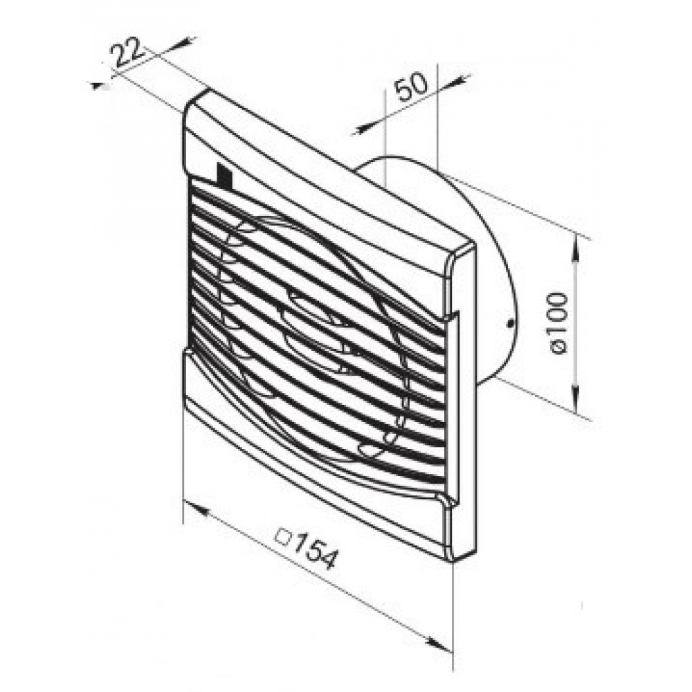 Витяжний вентилятор настінний Домовент 100 ЛП антрацит