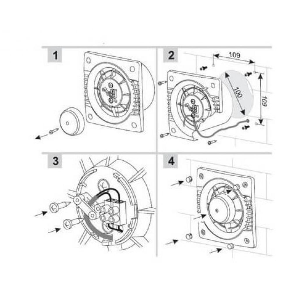 Вытяжной вентилятор настенный Colibri Atoll 100 TH