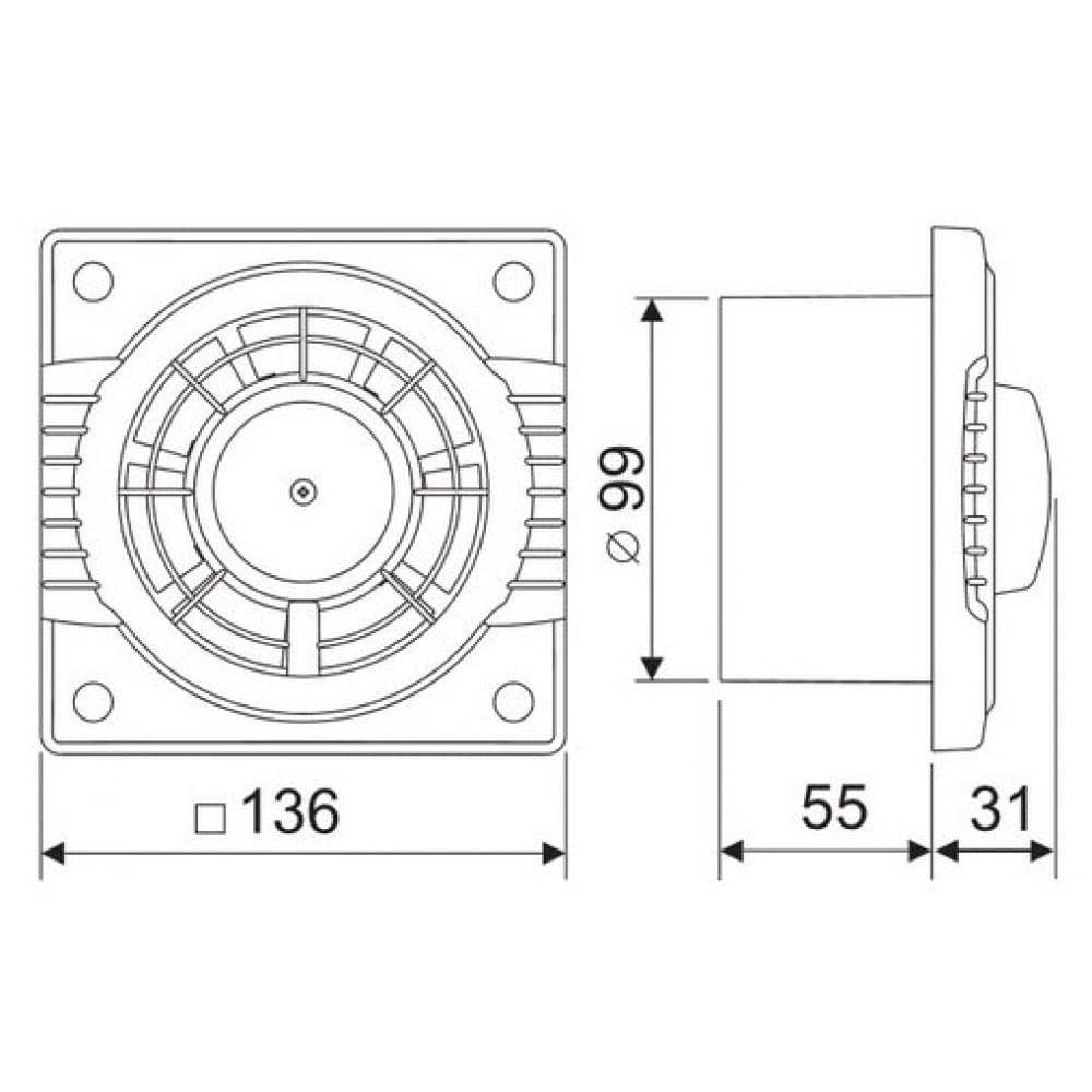Вытяжной вентилятор настенный Colibri Colibri 100 Silver