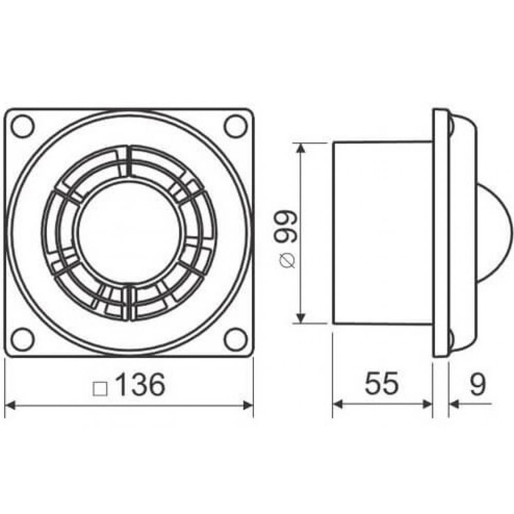 Вытяжной вентилятор настенный Colibri Flight100 T Silver