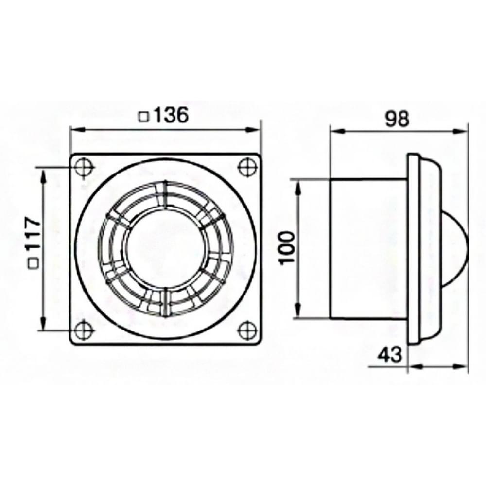 Вытяжной вентилятор настенный Colibri Flight100 T Silver