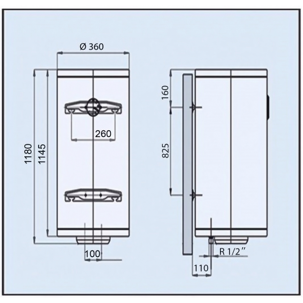Бойлер накопичувальний електричний Leov LV Slim Dry  80 l