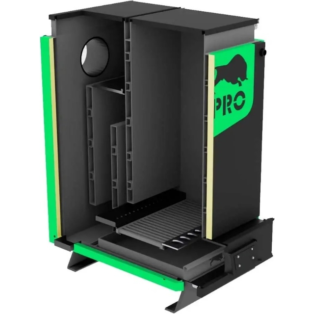 Котел твердотопливный длительного горения Zubr Pro - 10 кВт