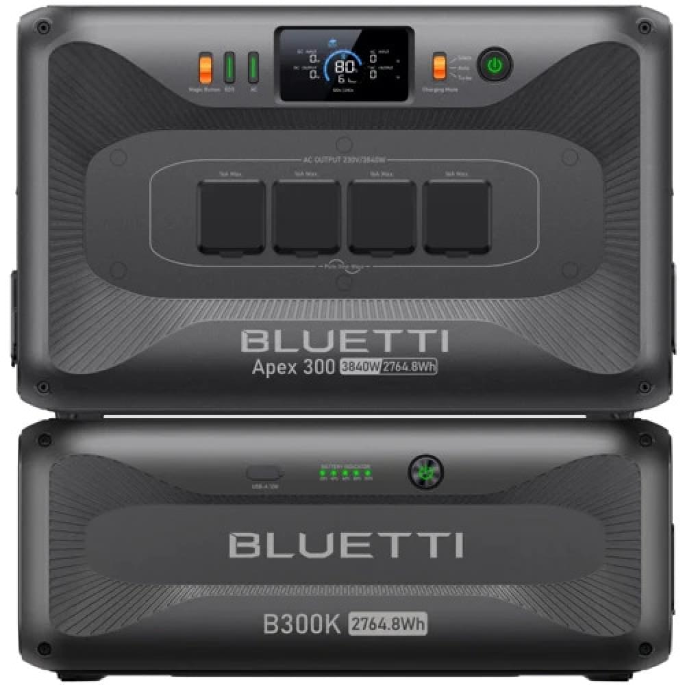 Портативная зарядная станция Bluetti Apex 300 3840W 2764,8Wh + Bluetti B300K