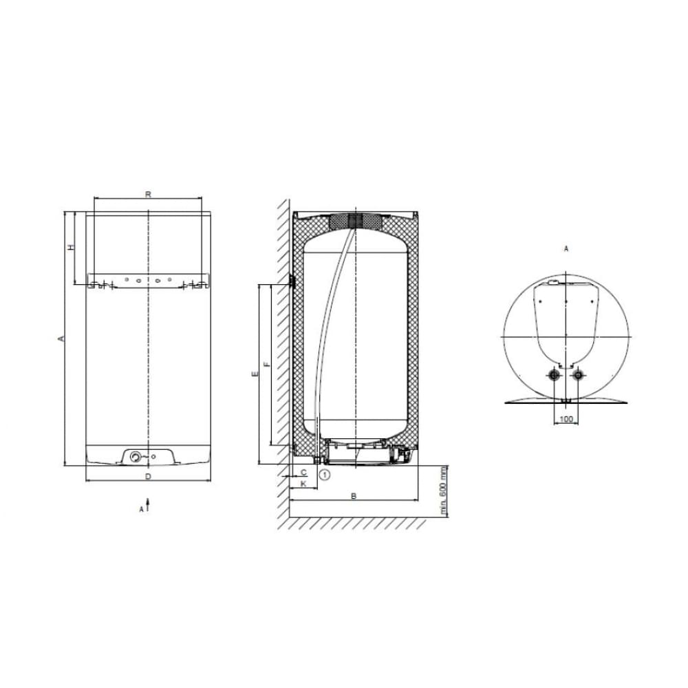 Бойлер накопичувальний електричний Drazice OKCE 125 LC (1103108154)