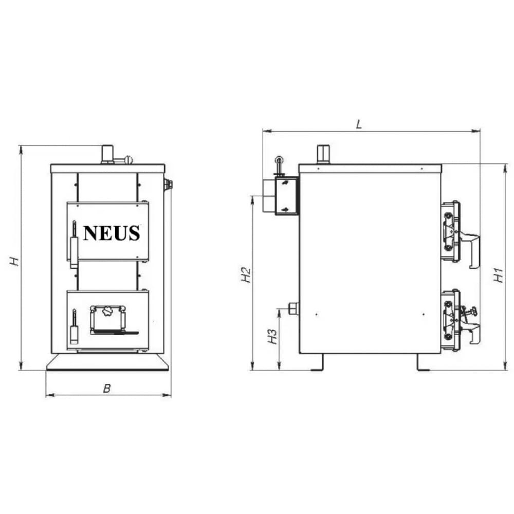 Котел твердотопливный  Neus Heat-Mix Plus 15 кВт