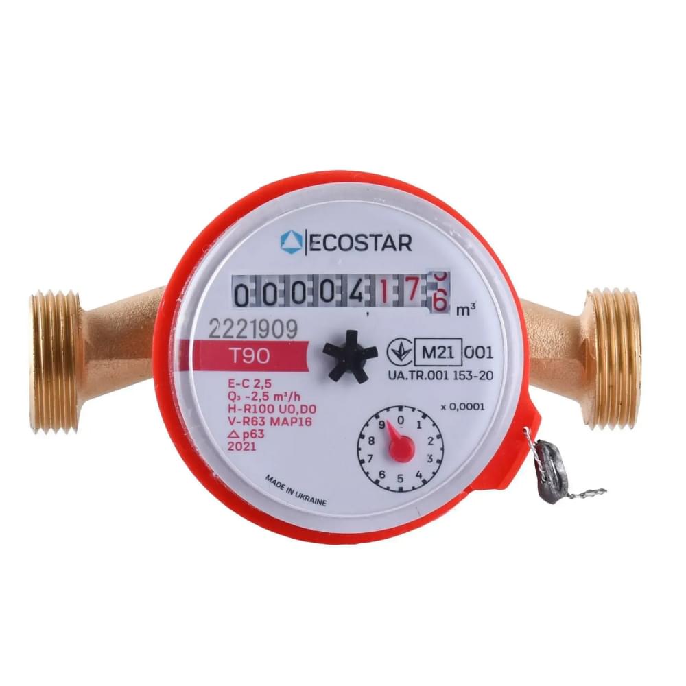 Счетчик для горячей воды Ecostar DN15 1/2” L110 E-C 2,5
