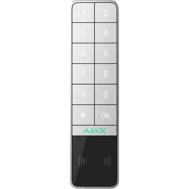 Бездротова зовнішня клавіатура Ajax KeyPad Outdoor Jeweller White (000059123)