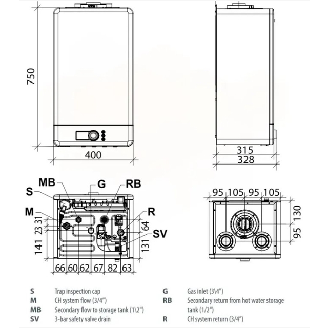 Котел газовый конденсационный Nova Florida Delfis Next KRB 32 G с трехходовым клапаном (KDGU32KU32)