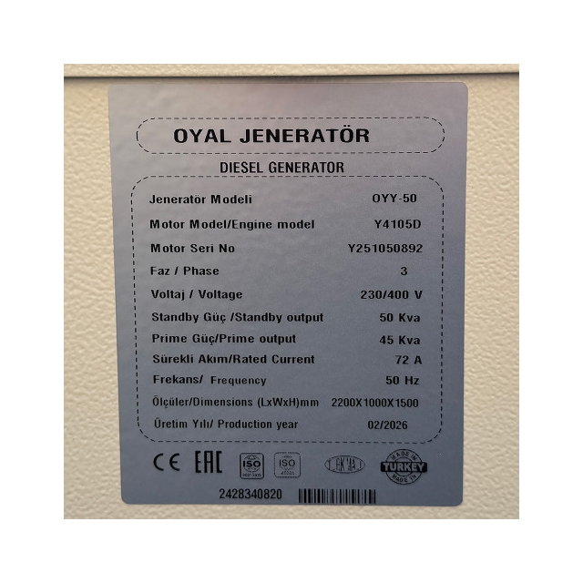 Дизельный генератор Oyal OYY-50 YANG DONG Y4105D 50KVA/40KW