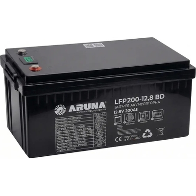 Аккумулятор литий-железо-фосфатный Aruna LFP 200-12,8BD (200Ач, 25,6В, 2560Втч, BMS,  LCD)