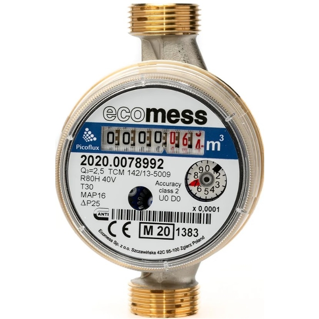 Счетчик для холодной воды Ecomess ХВ Picoflux DN15 Q3=2,5 м³/ч L110