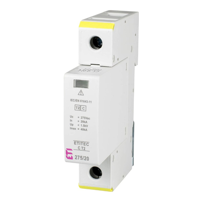 Комплектуючі до сонячних панелей Обмежувач перенапруги ETI ETITEC C T2 275/20 1+0 1p (2440393)