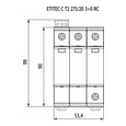 Комплектуючі до сонячних панелей Обмежувач перенапруги ETI ETITEC C T2 275/20 3+0 3p (2440399)