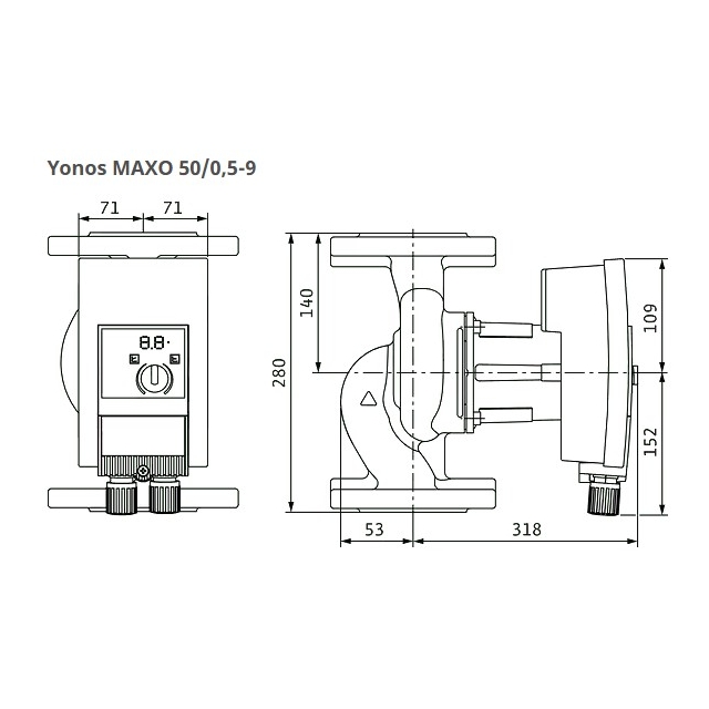 Циркуляційний насос Wilo Yonos MAXO 50/0,5-9 (2120650)