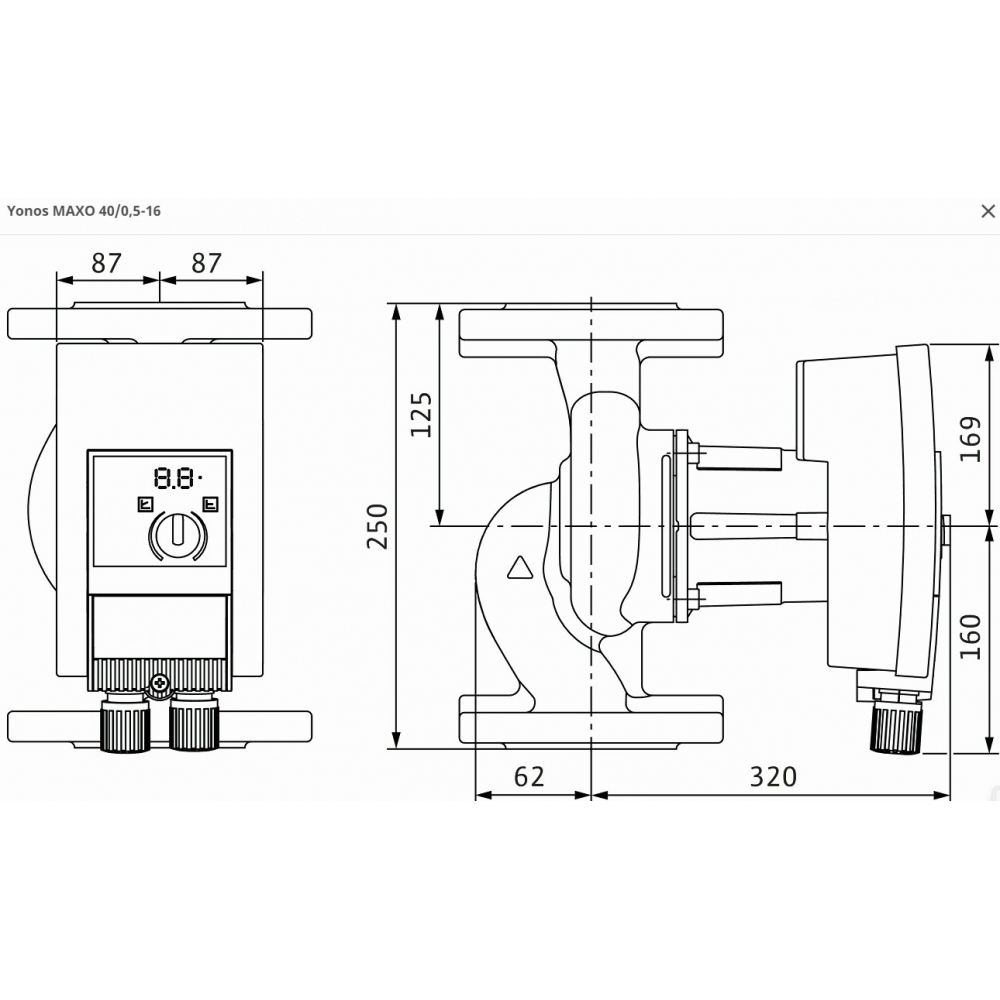 Циркуляционный насос Wilo Yonos MAXO 40/0,5-16 (2120648)