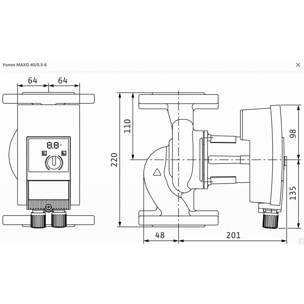 Циркуляционный насос Wilo Yonos MAXO 40/0,5-8 (2120646)
