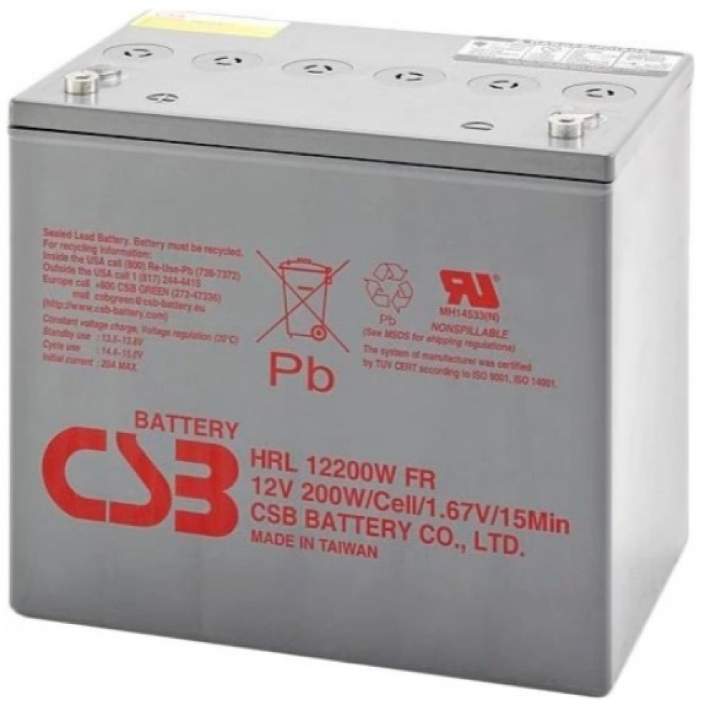 Акумулятор свинцево-кислотний (AGM) CSB HRL12200WFR(M6) AGM (12V 52Ah)