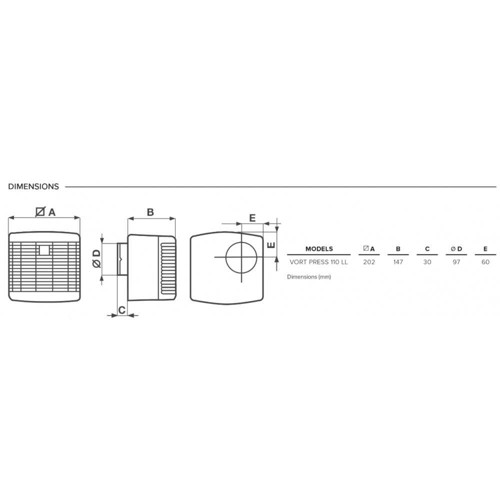 Вытяжной вентилятор накладной Vortice Vort Press 110 LL Timer