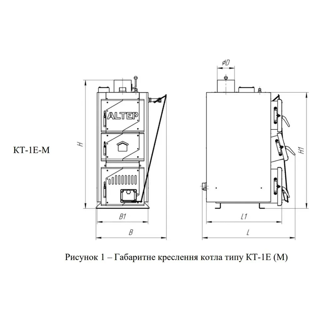 Котел твердотопливный длительного горения одноконтурный Altep Classic 24 кВт