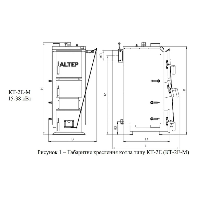 Котел твердотопливный длительного горения одноконтурный Altep Duo Plus 19 кВт