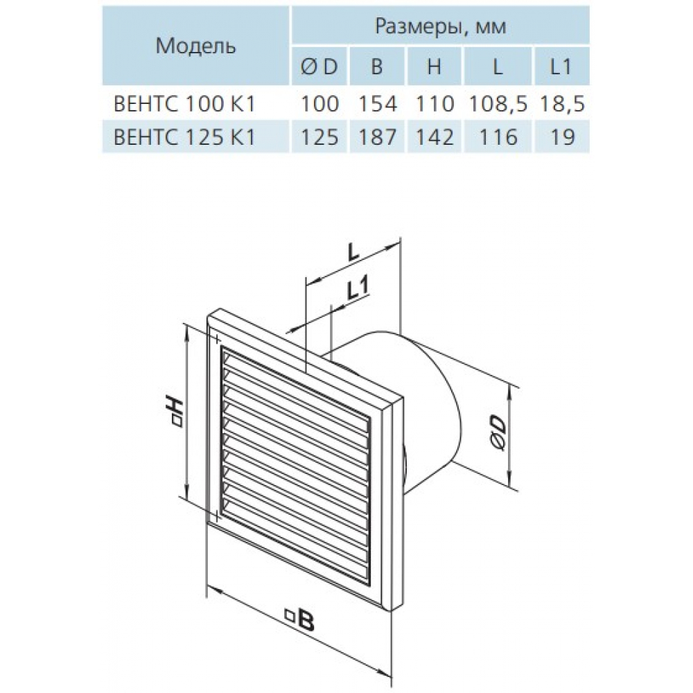 Витяжний вентилятор настінний Vents 100 К1 хром