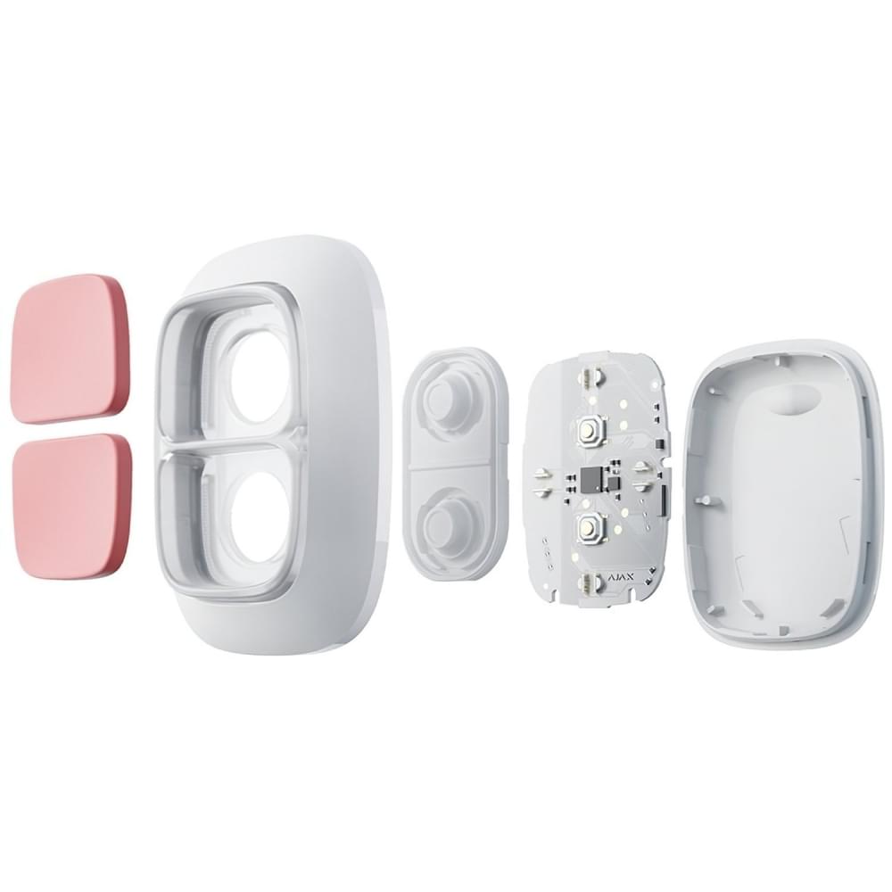 Безпровідна тривожна кнопка Ajax DoubleButton White