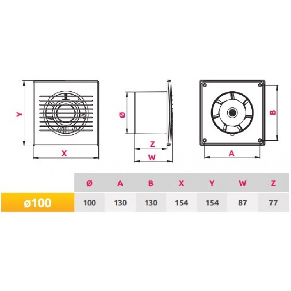 Вытяжной вентилятор настенный Awenta Wabis WAB100H