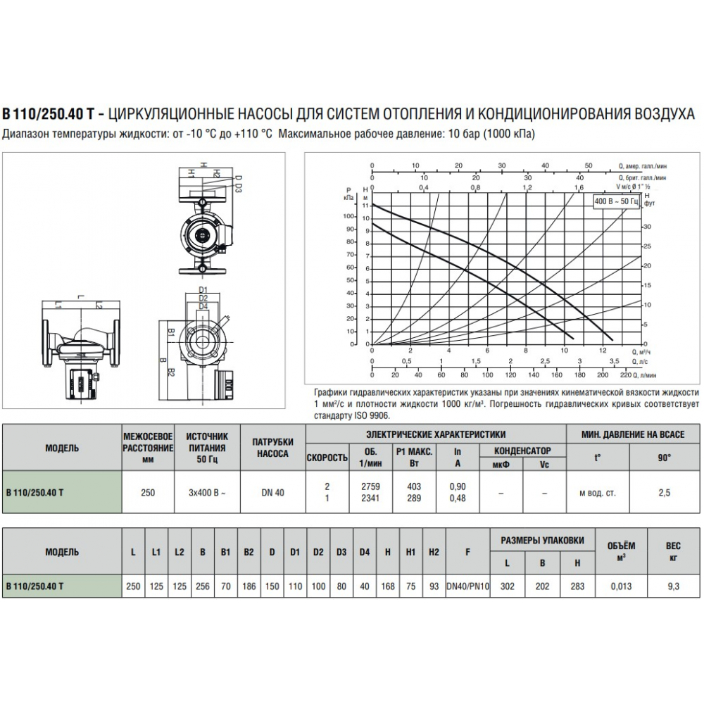 Циркуляційний насос DAB B 110/250.40 T (505818601)