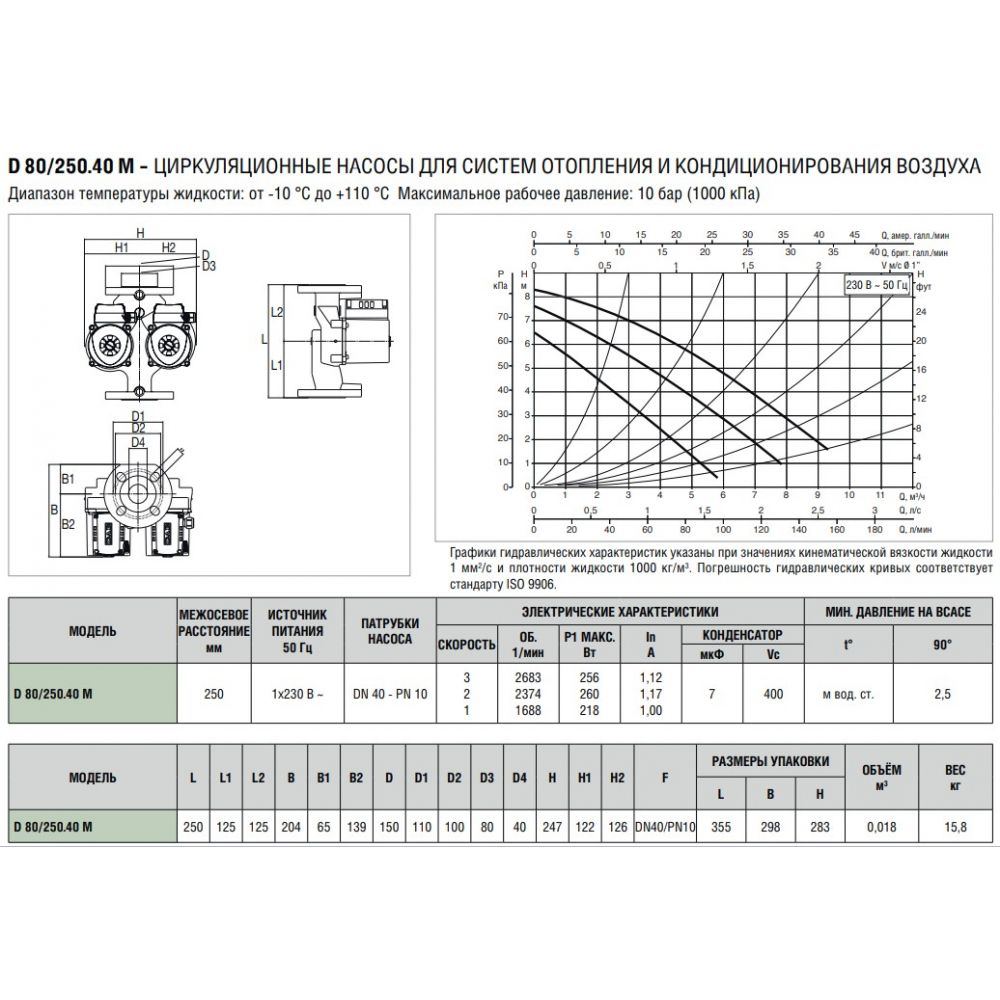 Циркуляционный насос DAB D 80/250.40 M (505826041)