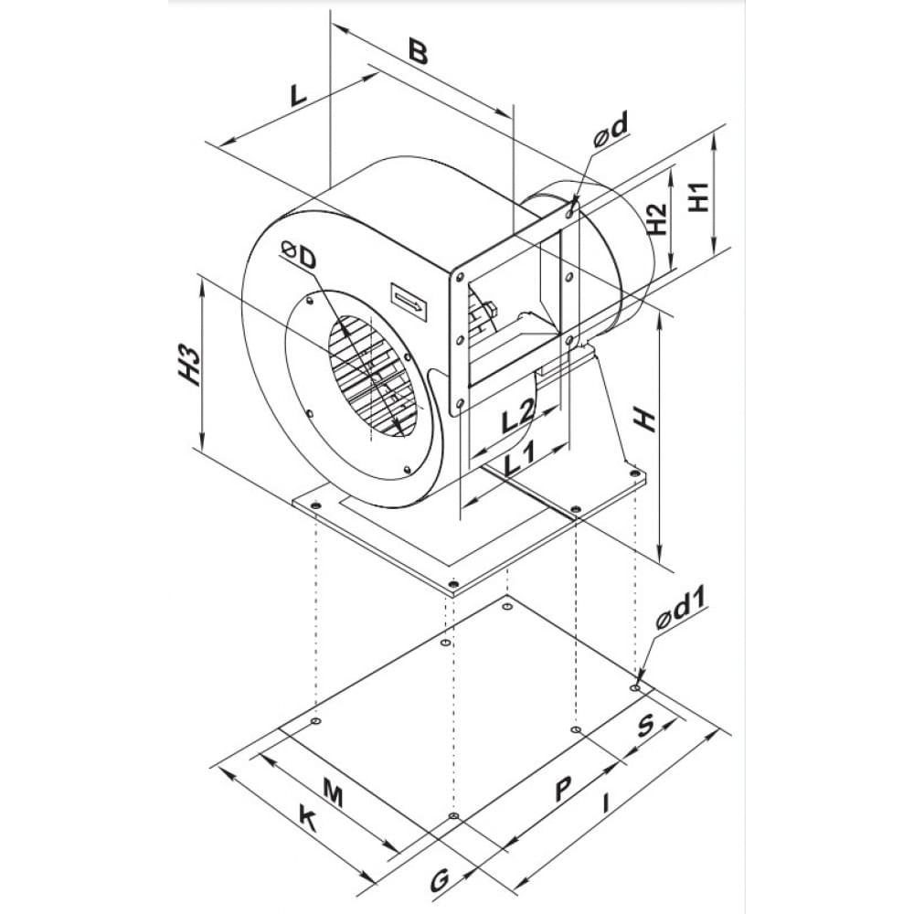 Промисловий вентилятор Vents ВЦУН 355х143-2,2-6 ПР