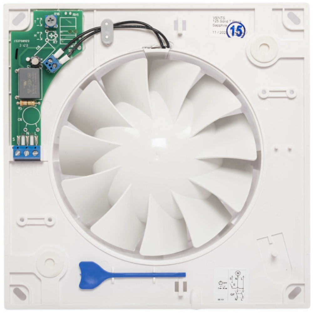 Вытяжной вентилятор настенный Vents 125 Солид Т Черный Сапфир